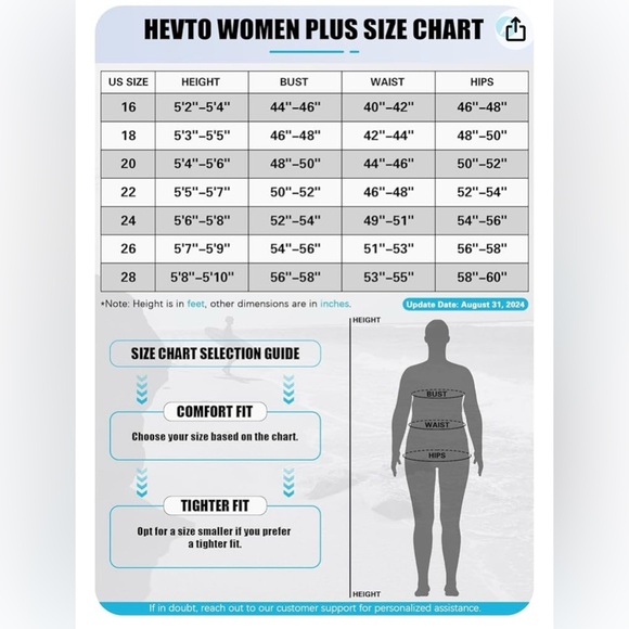 Hevto Plus Size Wetsuit - Picture 3 of 12